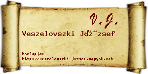 Veszelovszki József névjegykártya